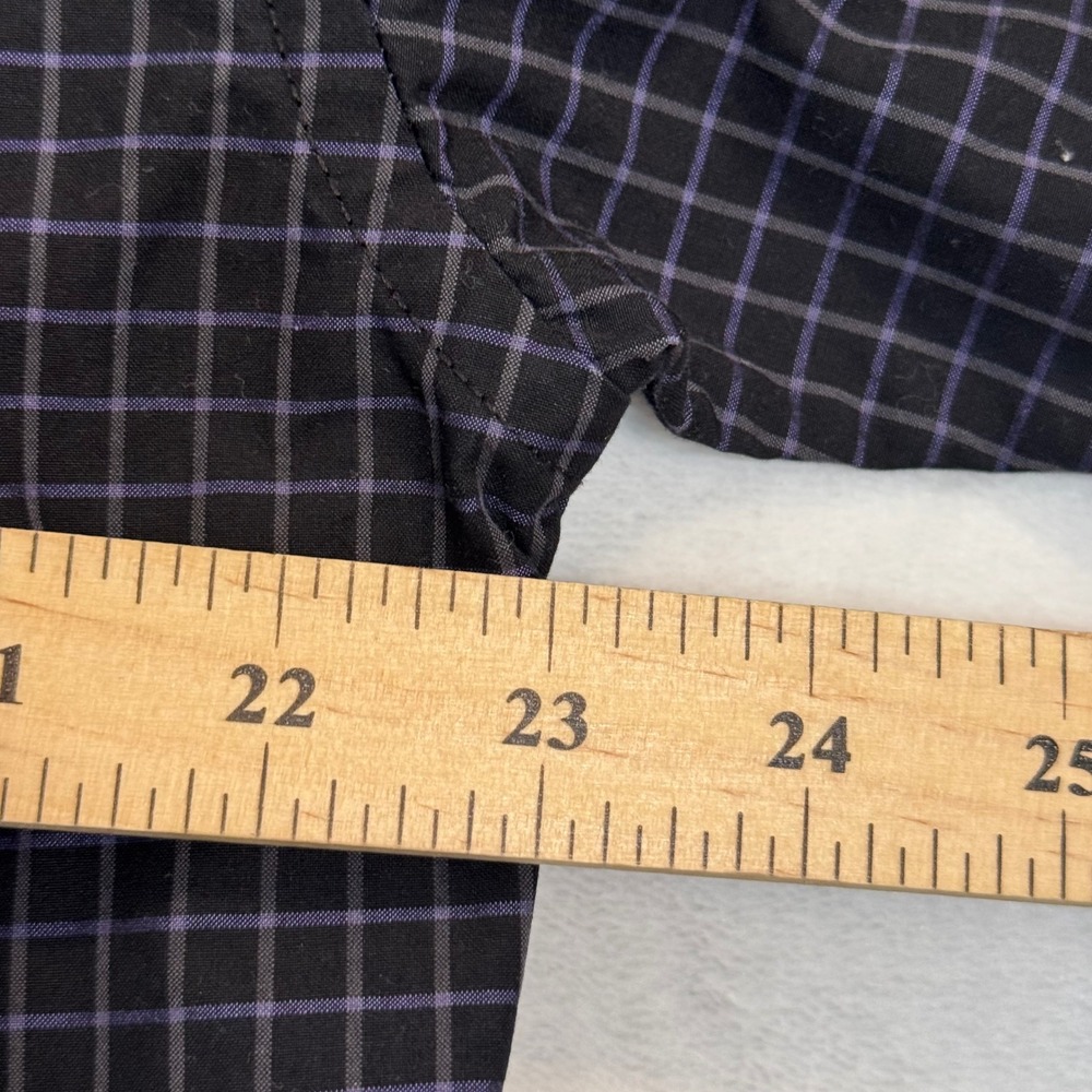 Wrangler George Strait Black Purple Check Button Down Shirt Large - Picture 6 of 7